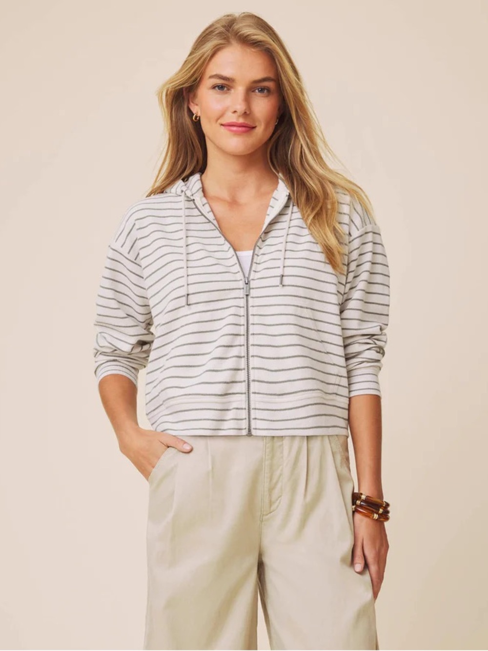 Splendid Kennedy Stripe Zip-Up
